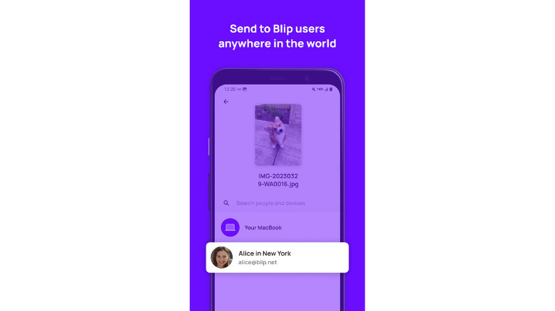 Promotional image for the Blip file sharing app