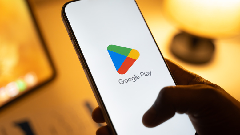 Google Play logo displayed on an Android phone screen