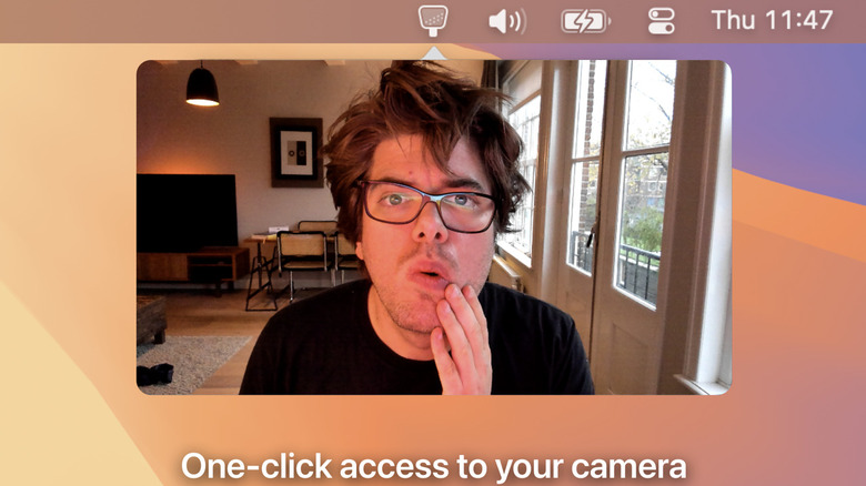 promotional image showing a screenshot of the Hand Mirror app on Mac