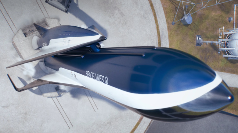 An artist's impression of the SpaceLiner booster featured in the RLV C5 designs.