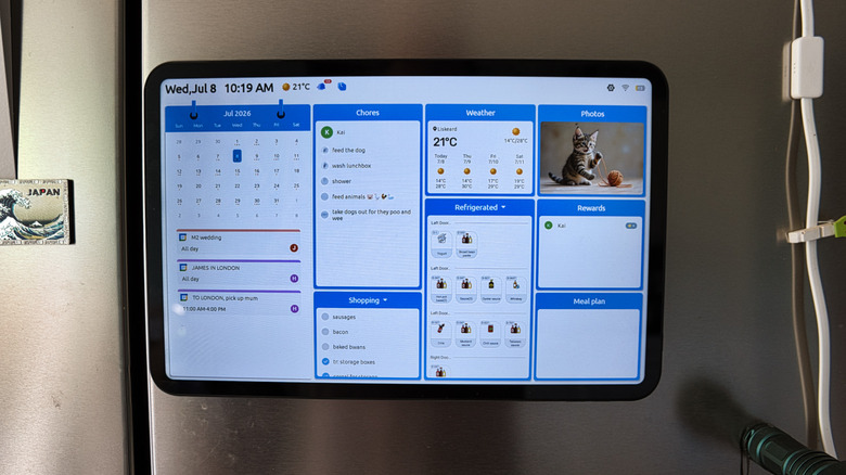 Main screen of the Everblog FridgeCal showing an overview of all the modules
