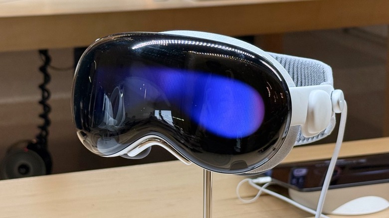 Apple Vision Pro displayed on an Apple Store