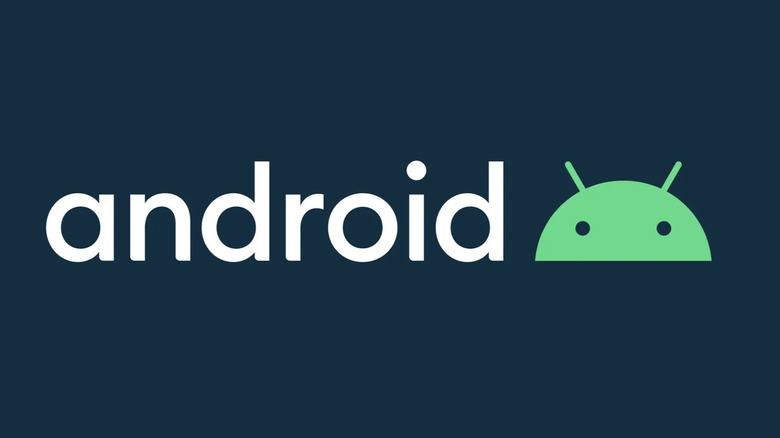 Android logo on a dark teal background
