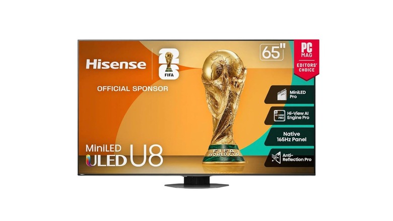 Hisense U8 series display on a white background