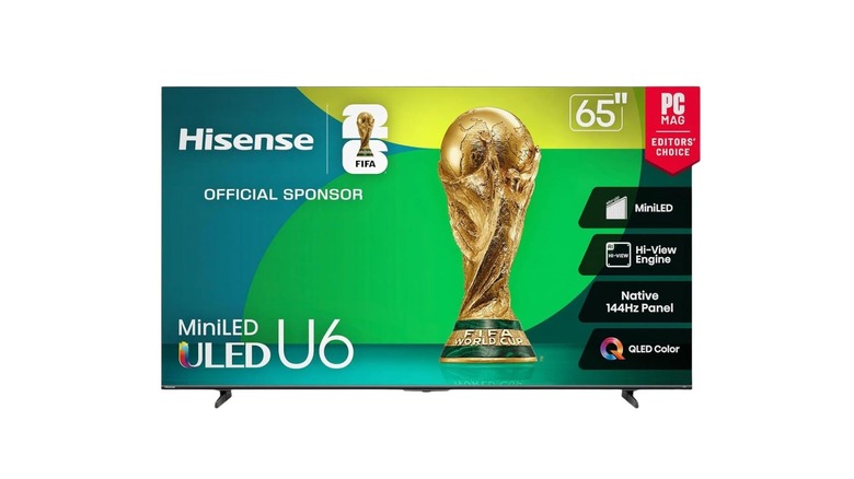 Hisense U6 series tv on a white background