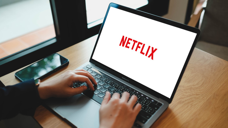 Person logging into Netflix on their computer