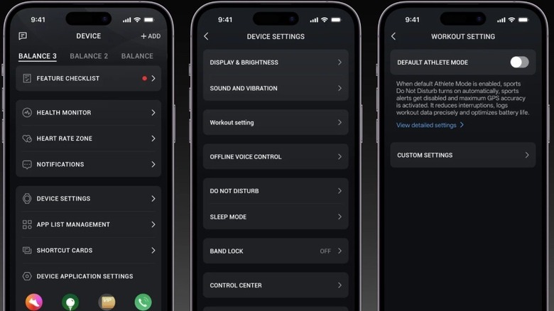 Creating default settings for an Amazfit smartwatch