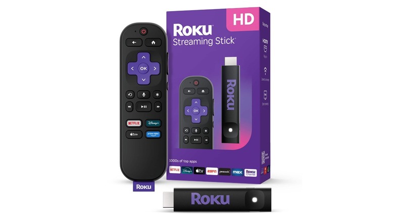 Roku Streaming Stick with its packaging on a white background