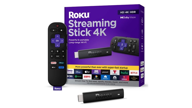 Roku Streaming Stick 4K with its packaging on a white background