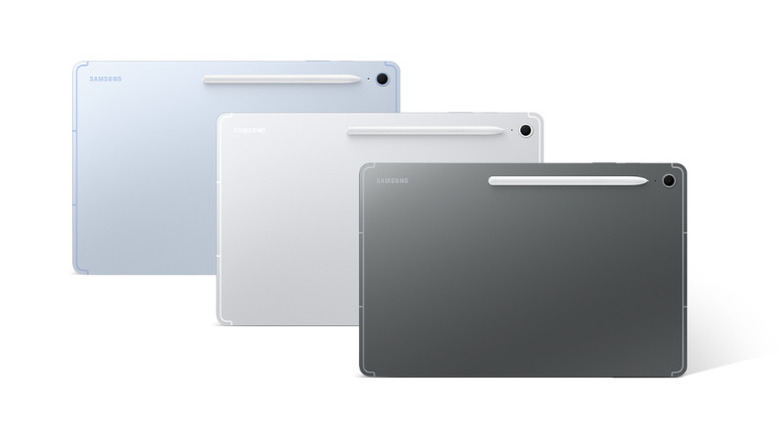 Galaxy Tab 10 FE Back Design in Gray, Silver, and Blue Color
