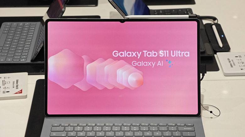 The Galaxy Tab S11 Ultra tablet on display.