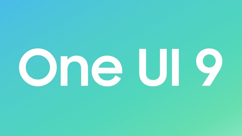 One UI 9 workmark on a gradient background