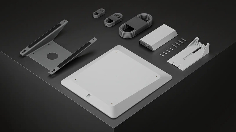 Starlink Performance (Gen 2) kit disassembled with all components neatly arranged