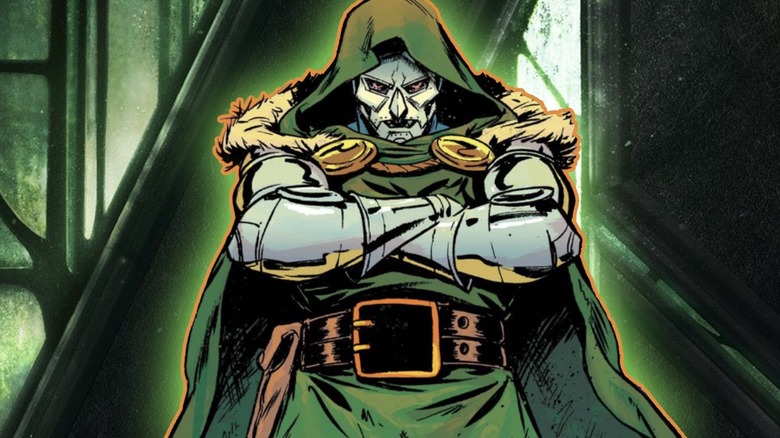 Doctor Doom in front of the Avengers: Doomsday poster