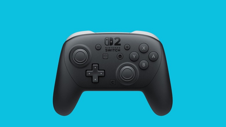 Nintendo Switch 2 Pro Controller shown from the front on a blue background