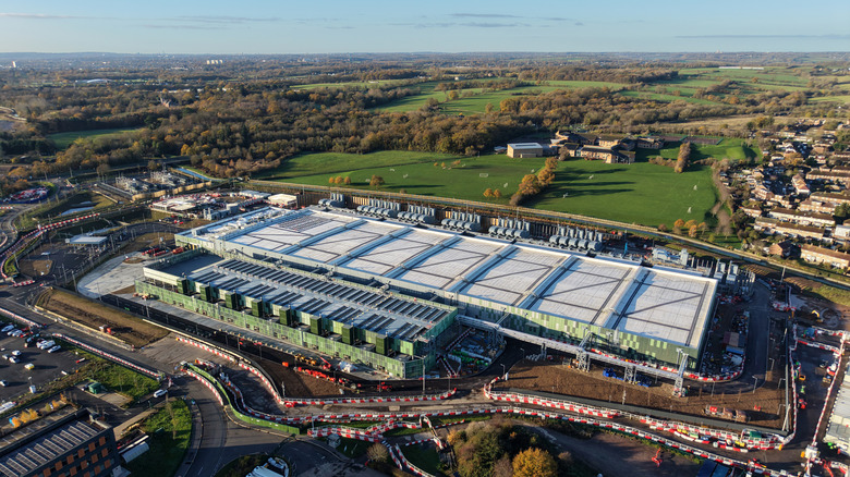 google data center seen from above