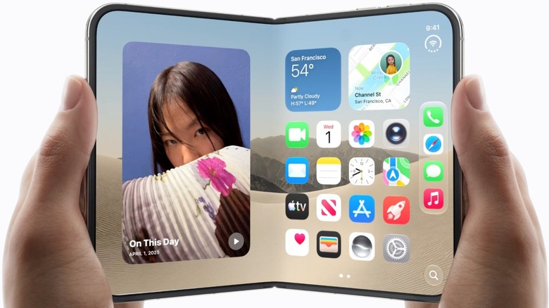 Mockup of a person holding the iPhone Duo