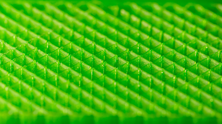 An infill pattern on a 3D printed surface.