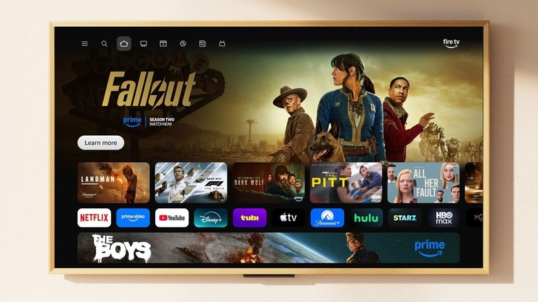 Amazon Ember Artline TV with the Fire TV interface on display.