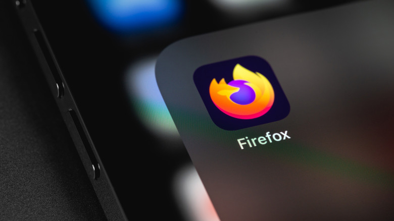 Close-up of  Firefox icon on an iPhone