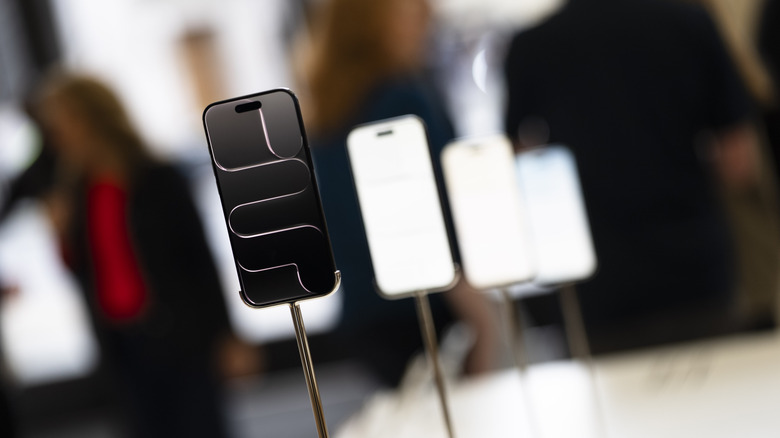 The iPhone Air on display in an Apple store.
