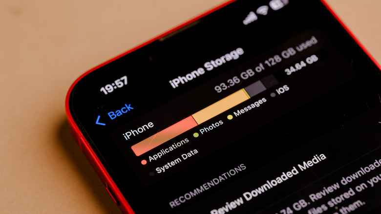 A picture of iPhone's storage settings screen