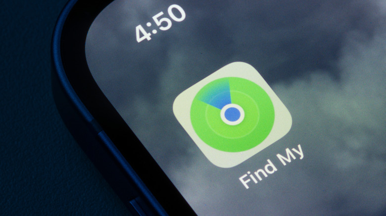 Apple's Find My app icon on an iPhone screen