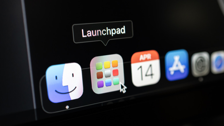 A picture of MacBook dock with app icons