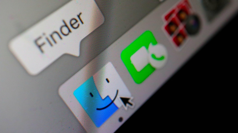 A picture of MacBook Dock showing Finder app icon