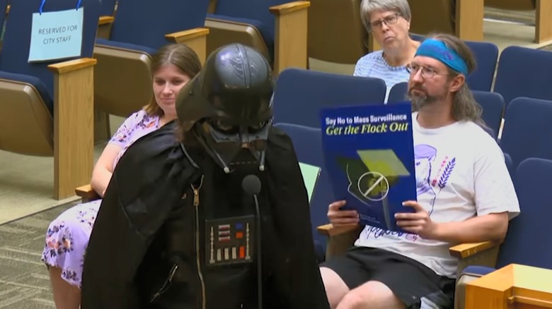 Darth Vader in San Diego council meeting about Flock cameras