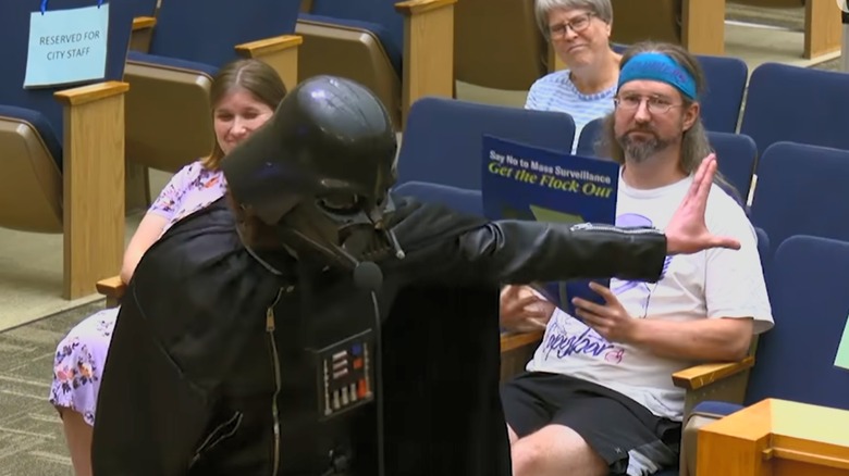 Darth Vader in San Diego council meeting about Flock cameras
