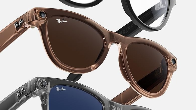 The Ray-Ban Meta (Gen 2) smart glasses in different colors and lenses.