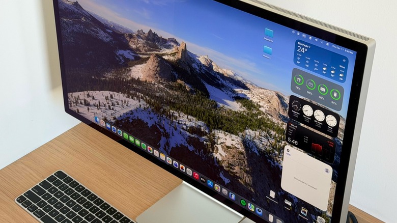 Apple Studio Display connected to a Mac Studio running macOS Tahoe