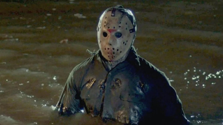 Jason Vorhees walking in a lake