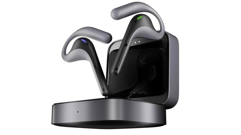 Timekettle W4 Pro translation earbuds in a charging case.