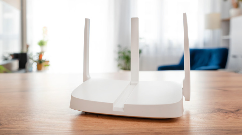 A Wi-Fi router placed on a table