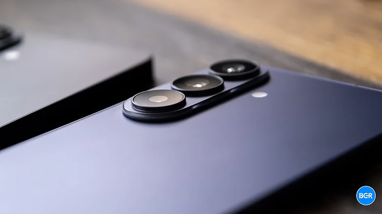 A close-up of the camera lens on the Samsung Galaxy S26.