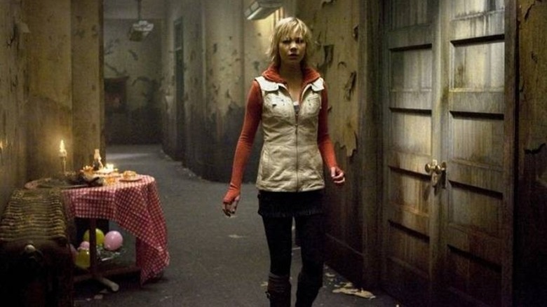 Heather looking worried and scared in Silent Hill house