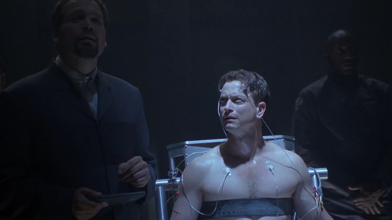 Major D.H. Hathaway interrogating Olham
