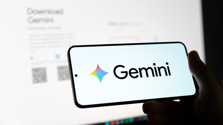 The Gemini app logo on an Android phone.