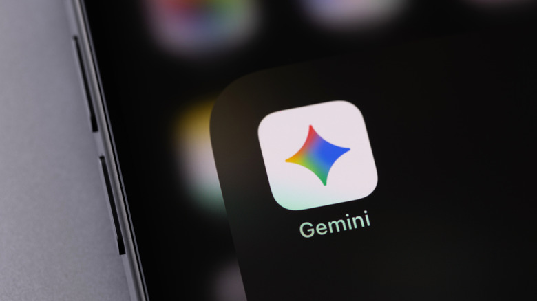 Google gemini app icon on a smartphone screen
