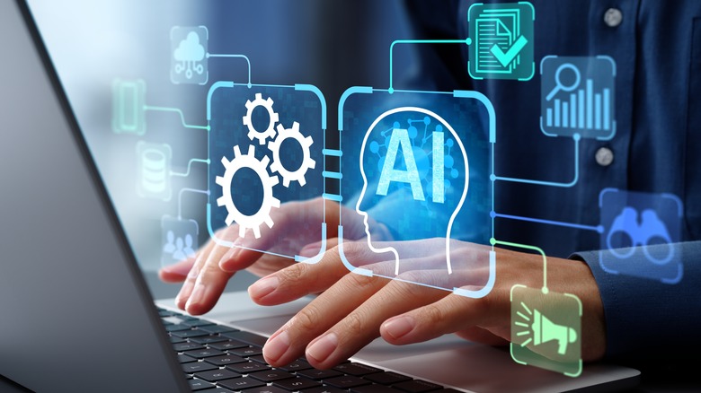 A concept of using AI tools on a computer.