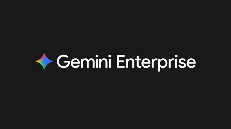 A Gemini Enterprise logo on a black background.