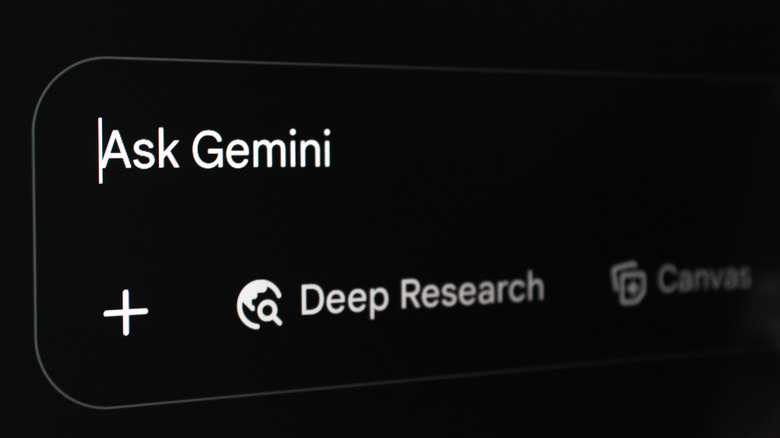Google Gemini start screen with Ask Gemini in text box