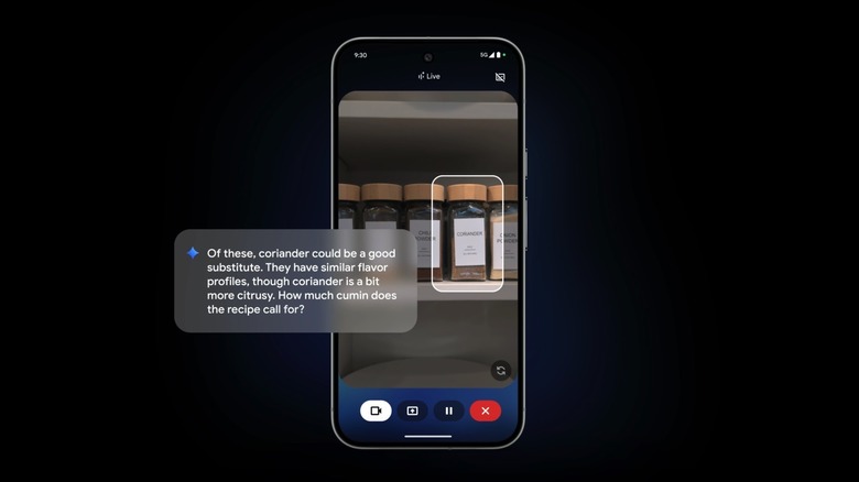 Screenshot from a Gemini Live demo.