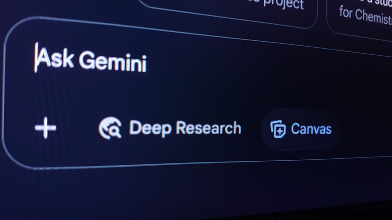 Picture of the Gemini app showing the words "Ask Gemini" in the prompt box