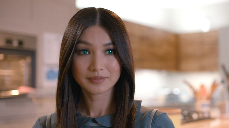Mia (Gemma Chan) standing in a kitchen on "Humans."
