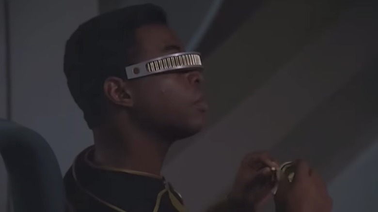 Geordi la Forge having a conversation with Data on Star Trek The Next Generation