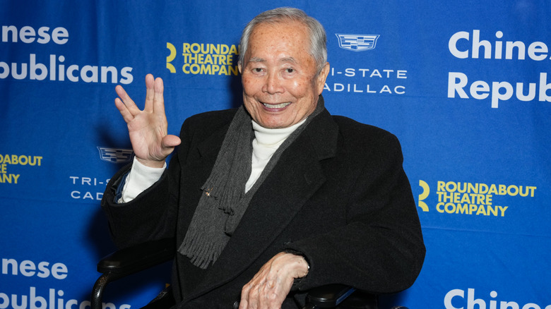 George Takei doing Star Trek's Vulcan salute