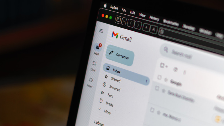 gmail on a laptop